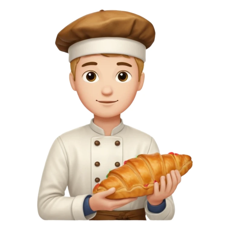 Young male baker – holding a croissant

 sticker
