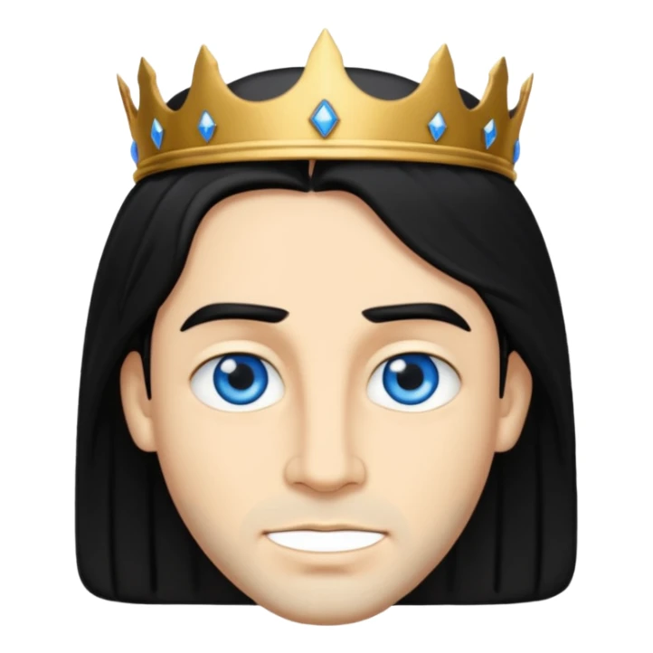 King Solomon with black hair, blue eyes sticker