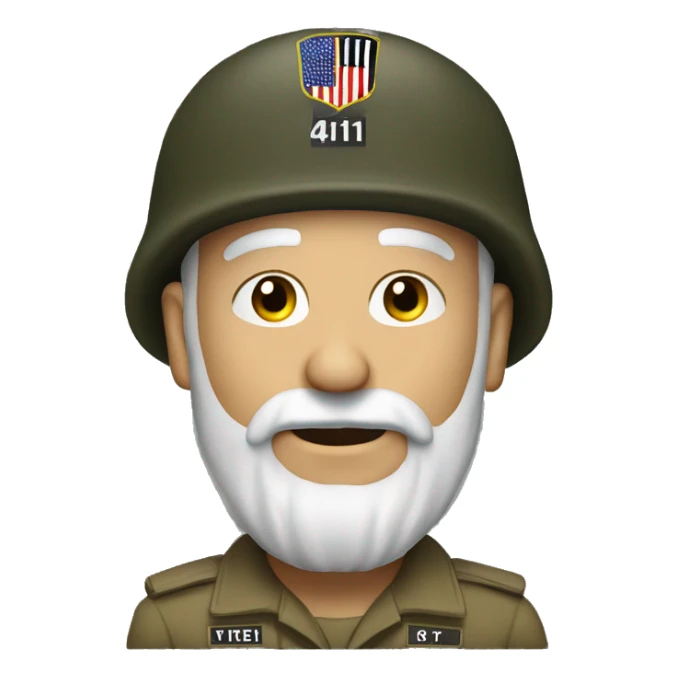 101st Airborne White bearded veteran sticker