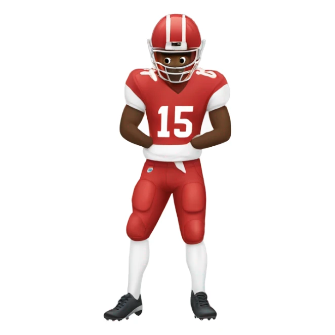 Football player facing away from us, #15 and last name Schulz  sticker