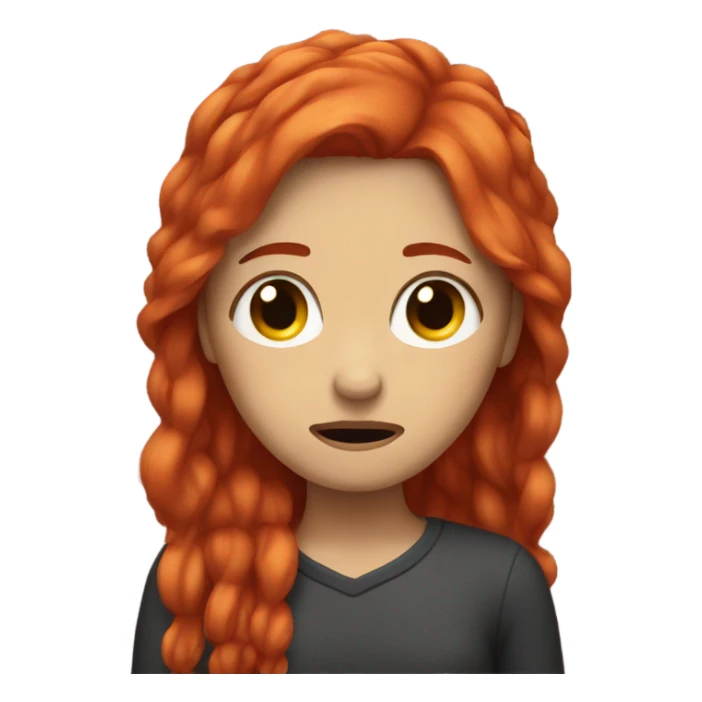 Red hair women crying  sticker