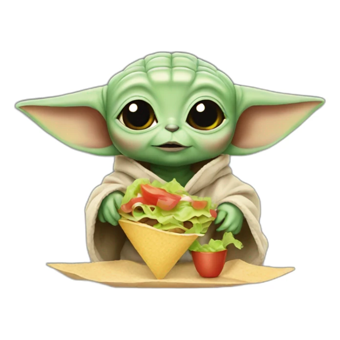 baby yoda eating tacos sticker