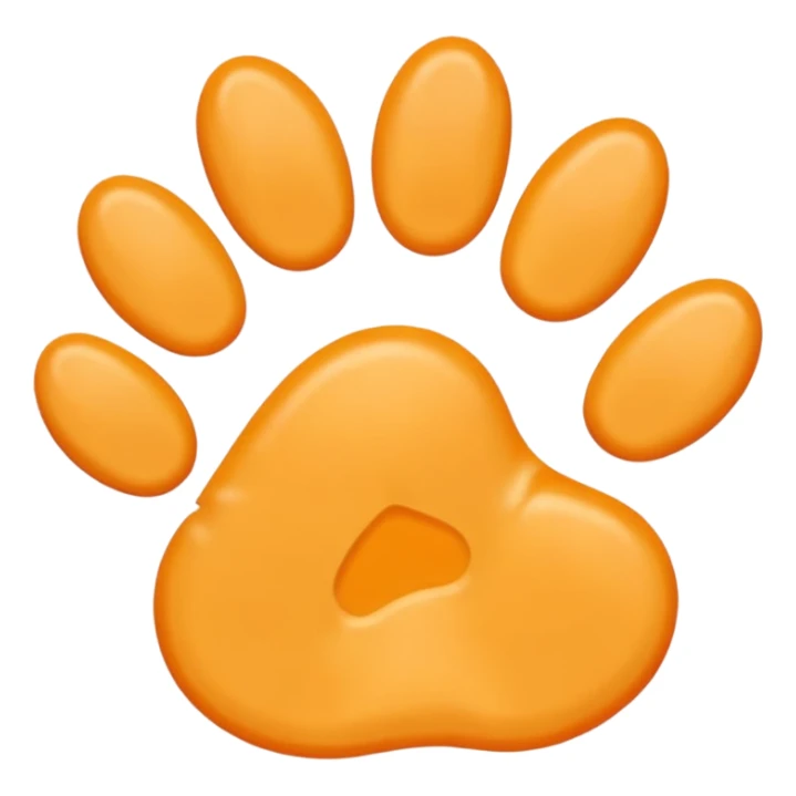 a very light pale pastel yellow-orange pawprint sticker