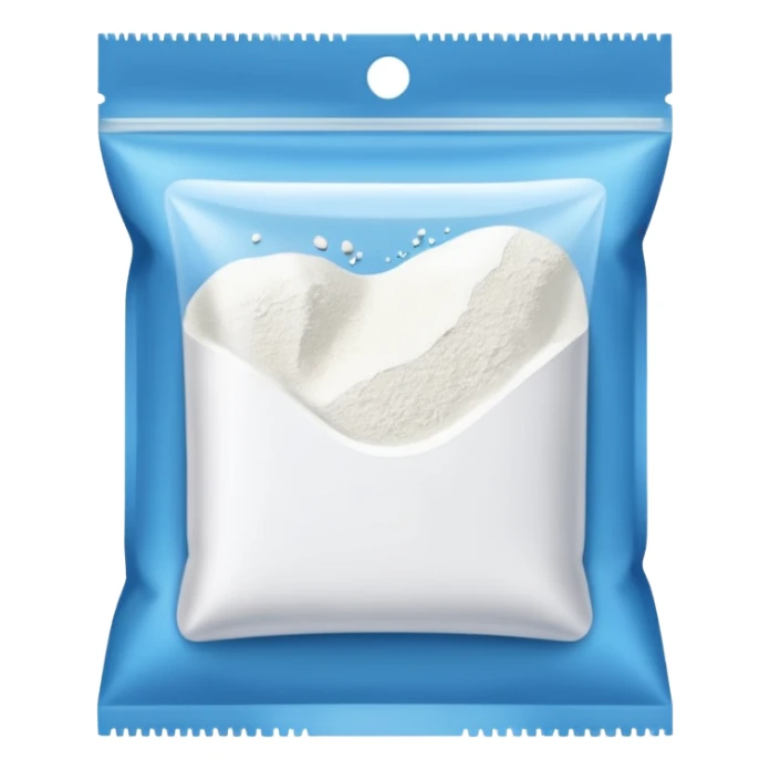 Small transparent baggie filled halfway with white powder  sticker