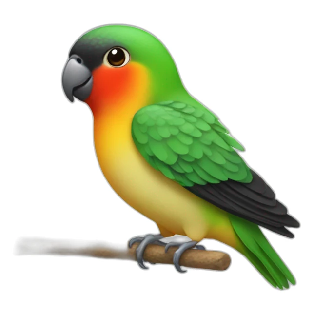 Lovebird fisher with black head sticker