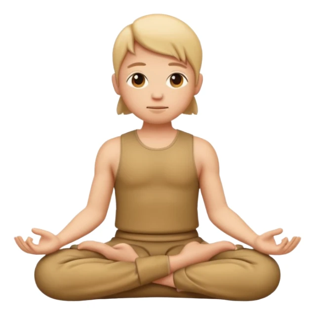 meditating emoji character sitting cross-legged peaceful aura sticker