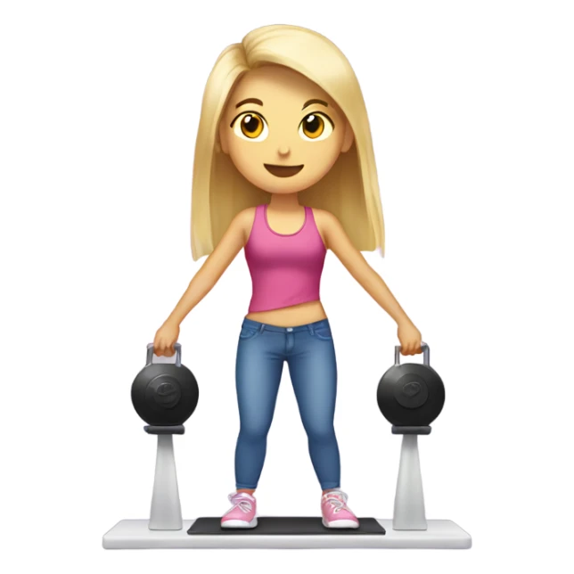 Girls standing on a body scale holding weights sticker