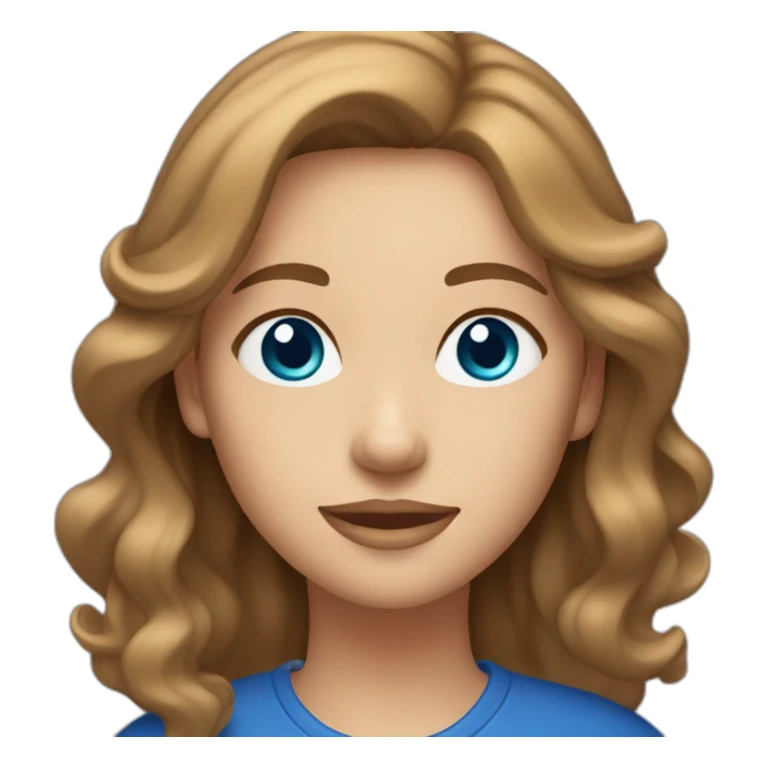 middle haired women light brown hair with light brown cap and blue eyes  sticker
