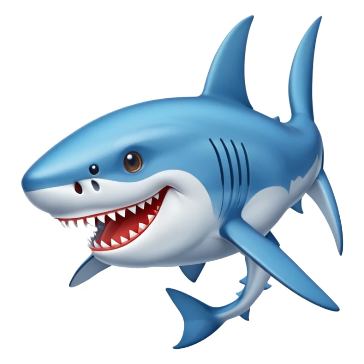 Un tiburón con zapatos azules sticker