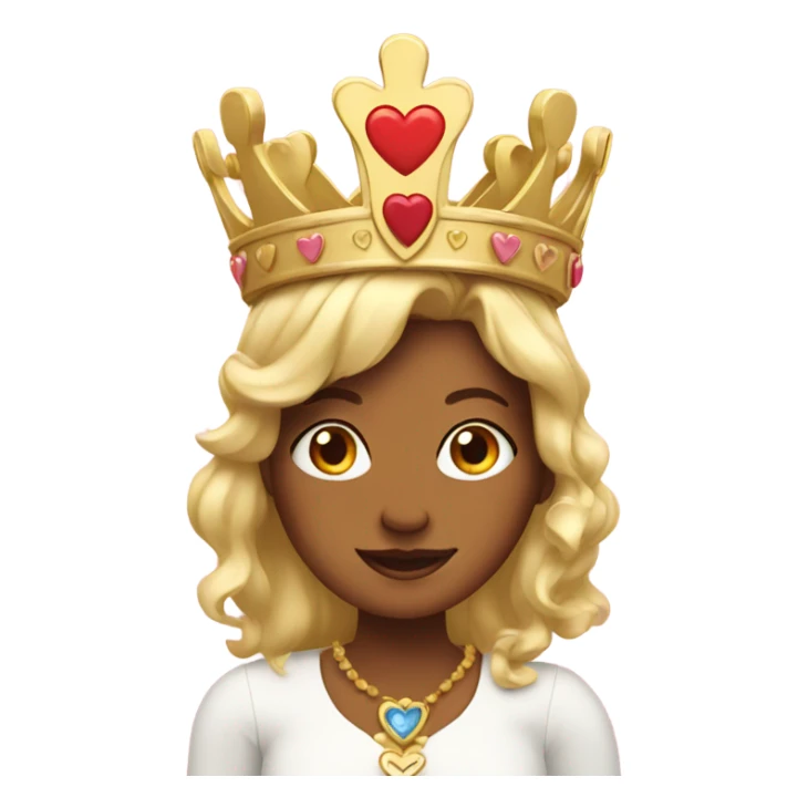 Heidi with crown and large hearts around her sticker