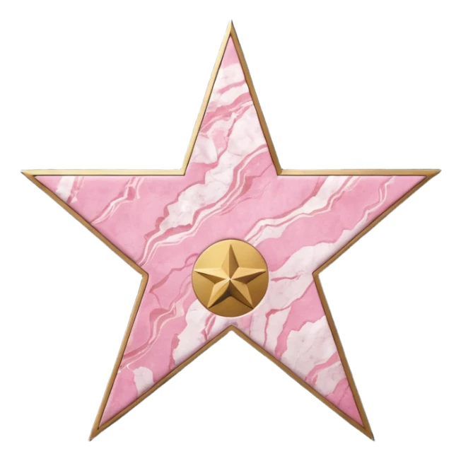 hollywood walk of fame star pink sticker