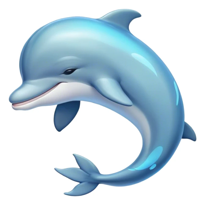 Meme-Worthy Cute Sleeping Dolphin Portrait Emoji, Head resting peacefully with a contented smile, showcasing a sleek, streamlined body and eyes gently closed in serene slumber, Simplified yet adorably endearing features, highly detailed, glowing with a soft, drowsy oceanic light, high shine, relaxed and utterly lovable, stylized with an air of playful laziness, soft glowing outline, capturing the essence of a sleeping dolphin that feels destined to become the next viral icon of adorable rest! sticker