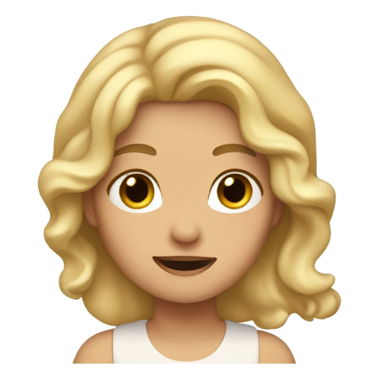 Girl with wavy blonde hair, slapping her face sticker