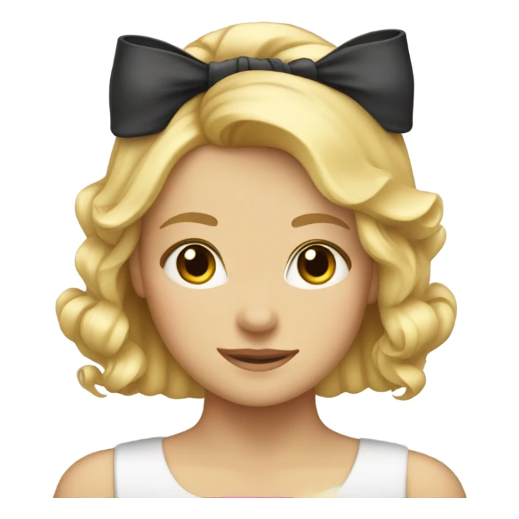 Blond girl with a bow on her hair  sticker