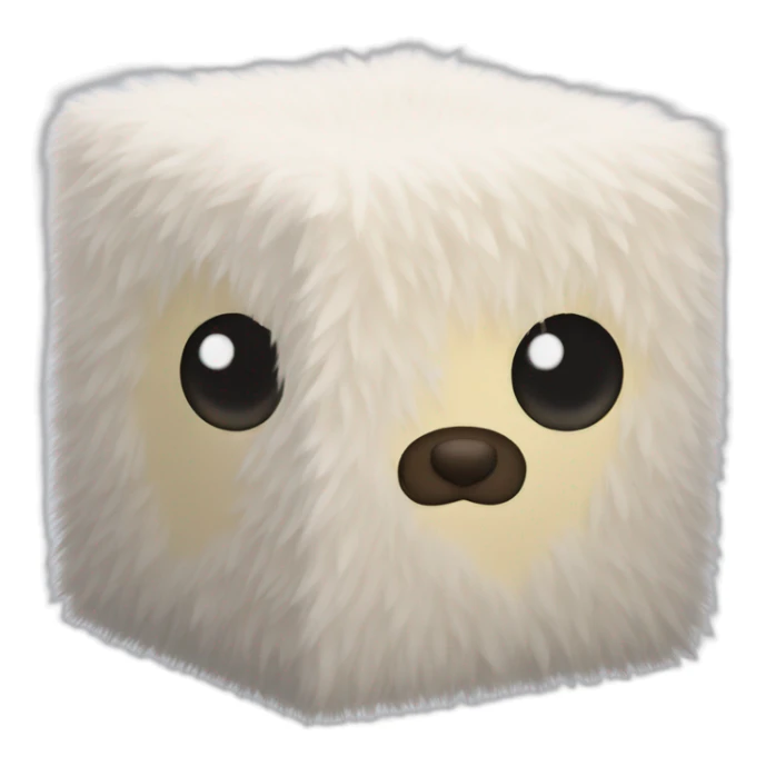 fluffy cube sticker