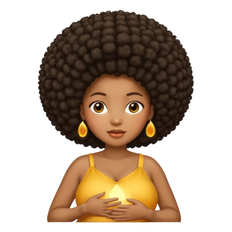 pregnant black woman with afro sticker
