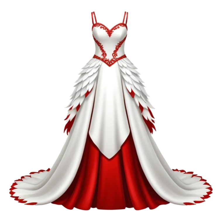 Hyper Realistic ornate Wedding dress displays  with feathers  sticker