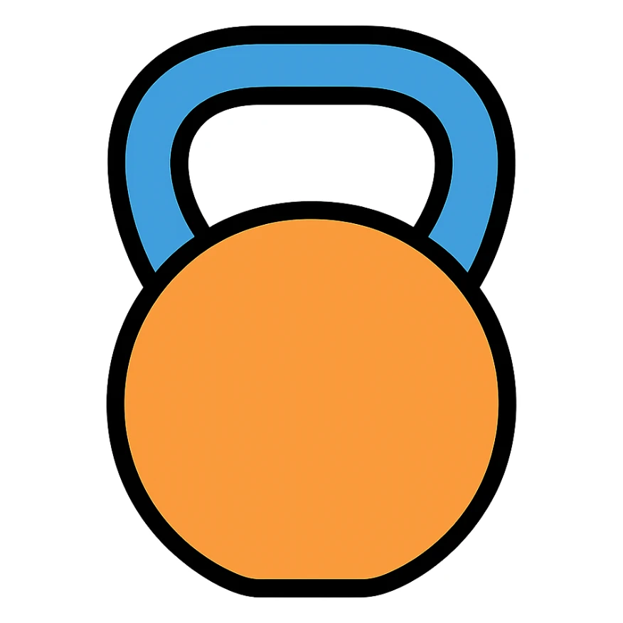 colored kettlebell icon sticker