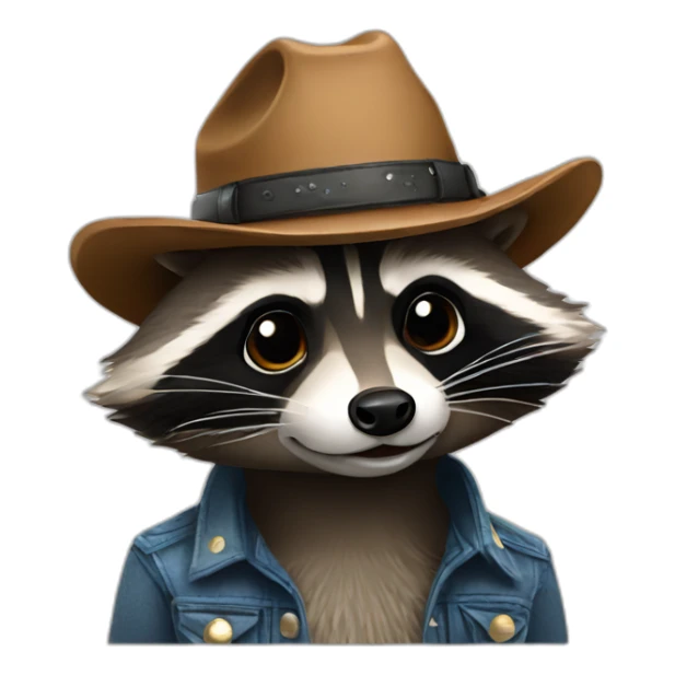 raccoon in a cowboy hat sticker