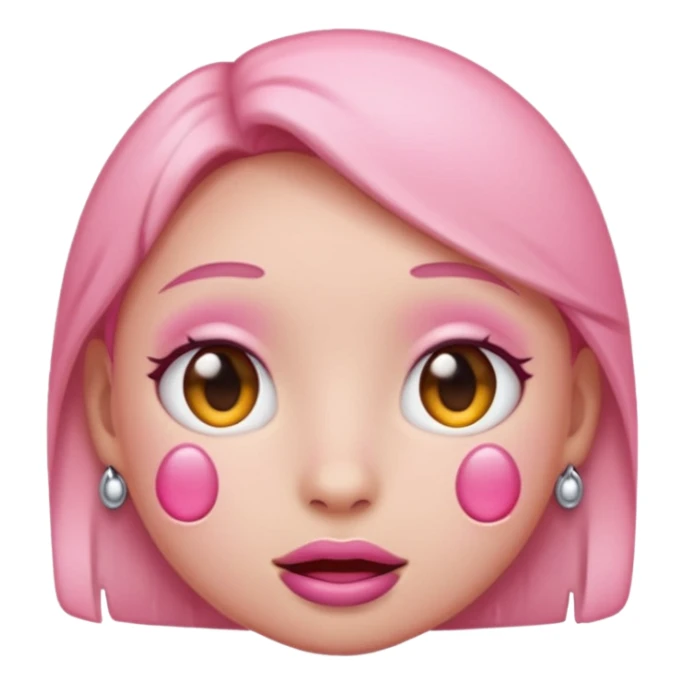 Pink emoji with piercings sticker