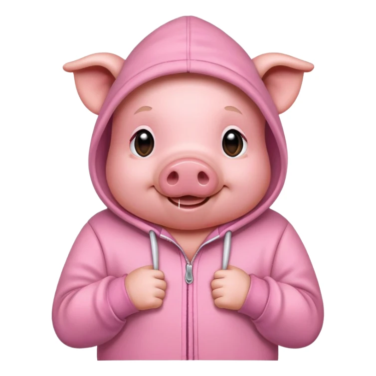 Pig wearing a hoody sticker