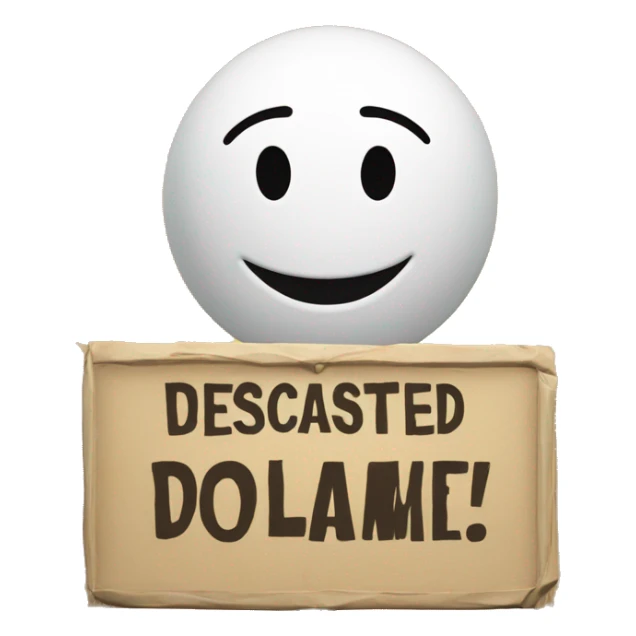 smily holds up a sign says "Discussed!" sticker