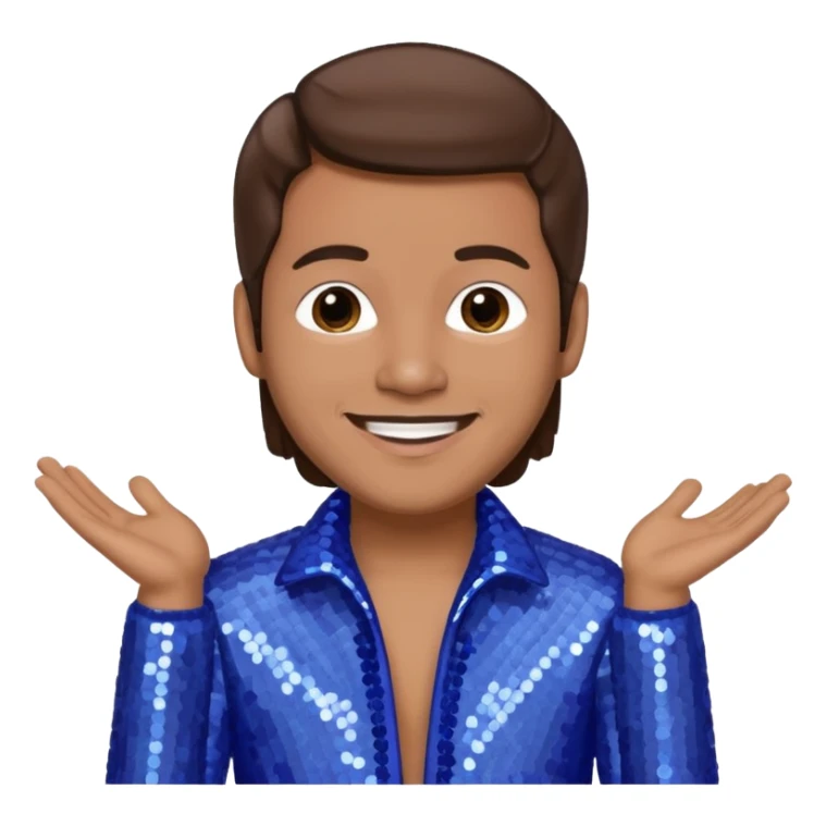 Mark Calderon, R&B Singer (b. 1969) from Color Me Badd with medium brown hair, periwinkle sequin outfit sticker