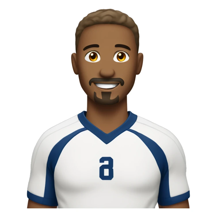grown skin man with goatee in volleyball uniform smilng sticker