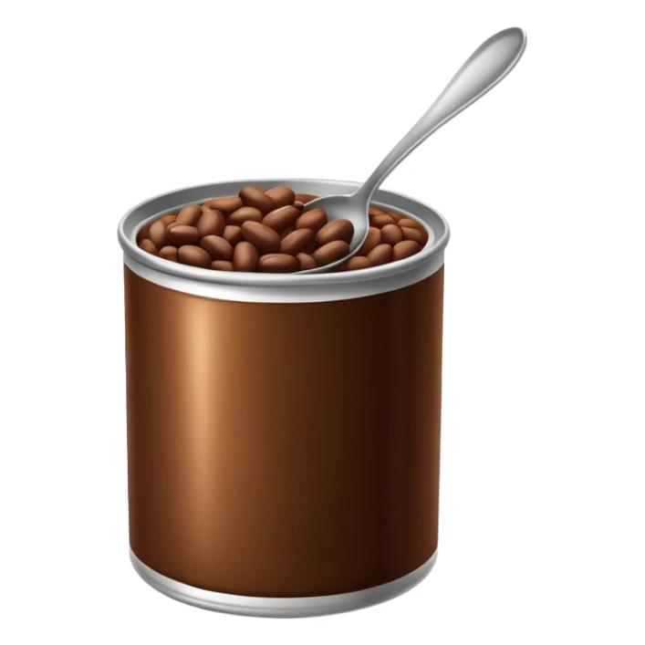 Open can of beans with spoon  sticker
