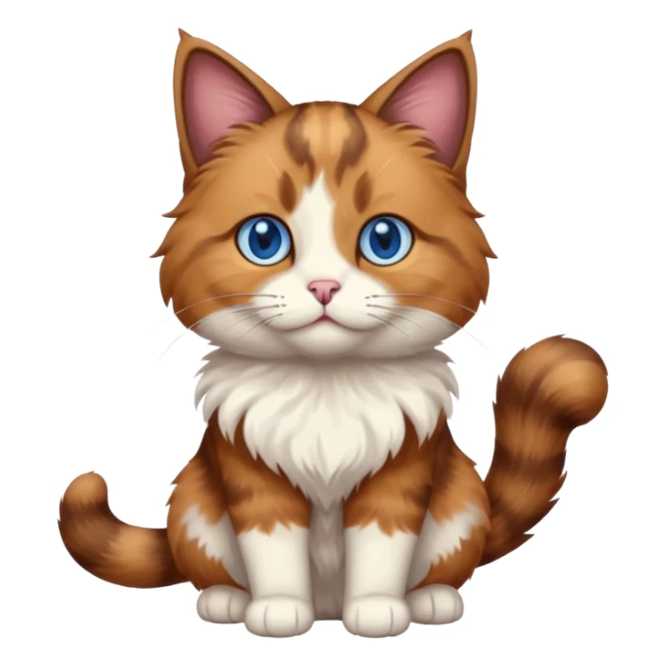 brown cat full body, blue eyes sticker