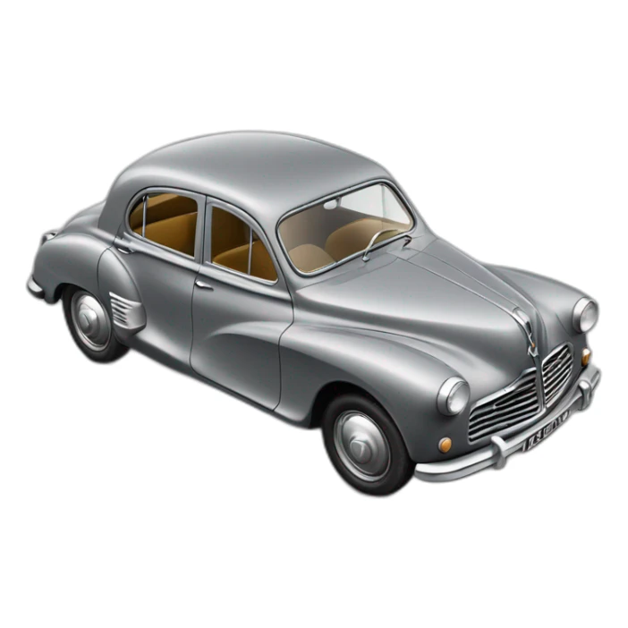 A grey Peugeot 203 car from 1951 sticker