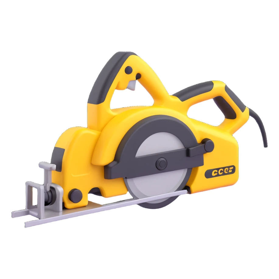 create a 3d Electric saws image using a combination of black and yellow colors sticker