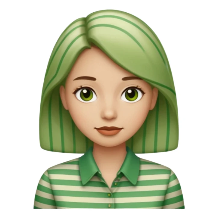 woman with green Striped Shirt not a t shirt sticker