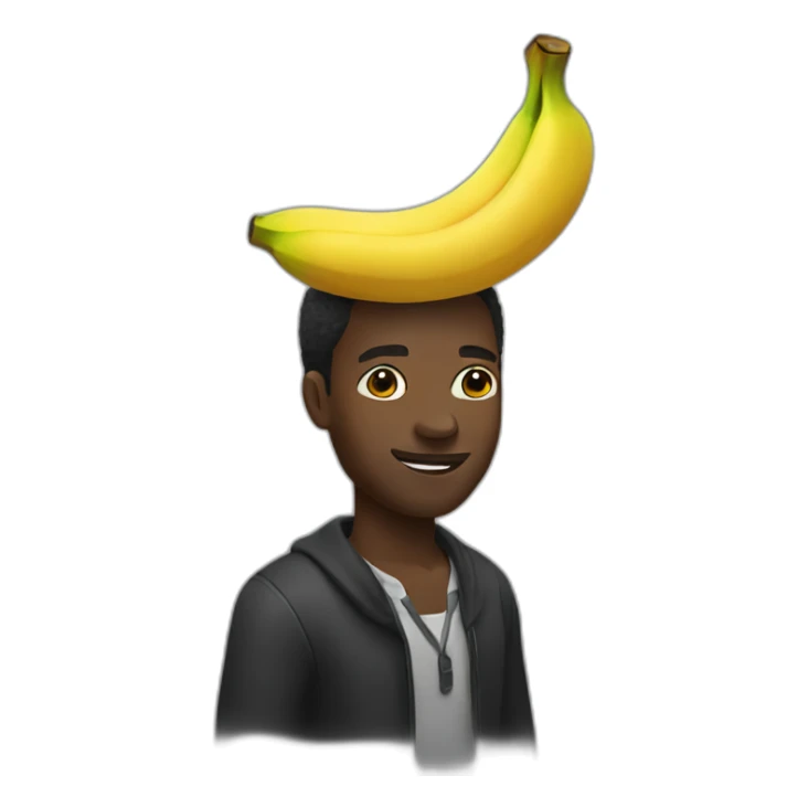 Black man holding a banana sticker