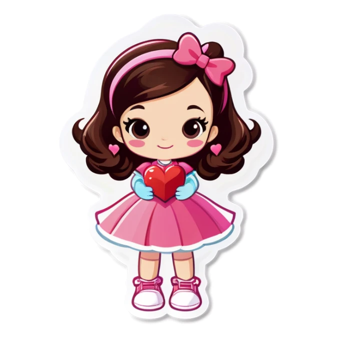 Valentine’s Day sparkle person named Janet  sticker