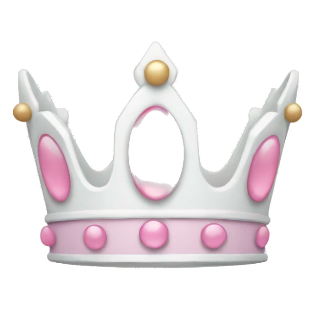 White and pastel pink crown sticker