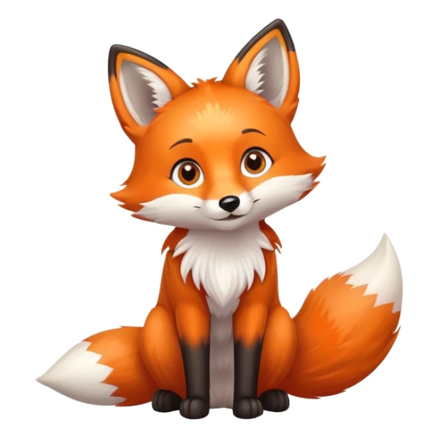 cute fox with bright eyes and fluffy tail sticker