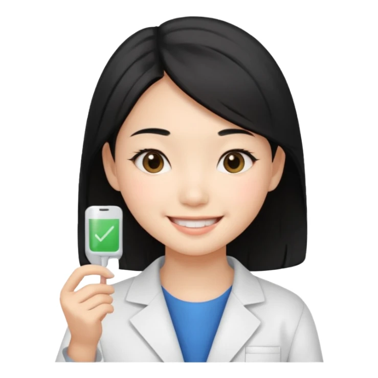 A Asin girl showing a test with 100% on it sticker