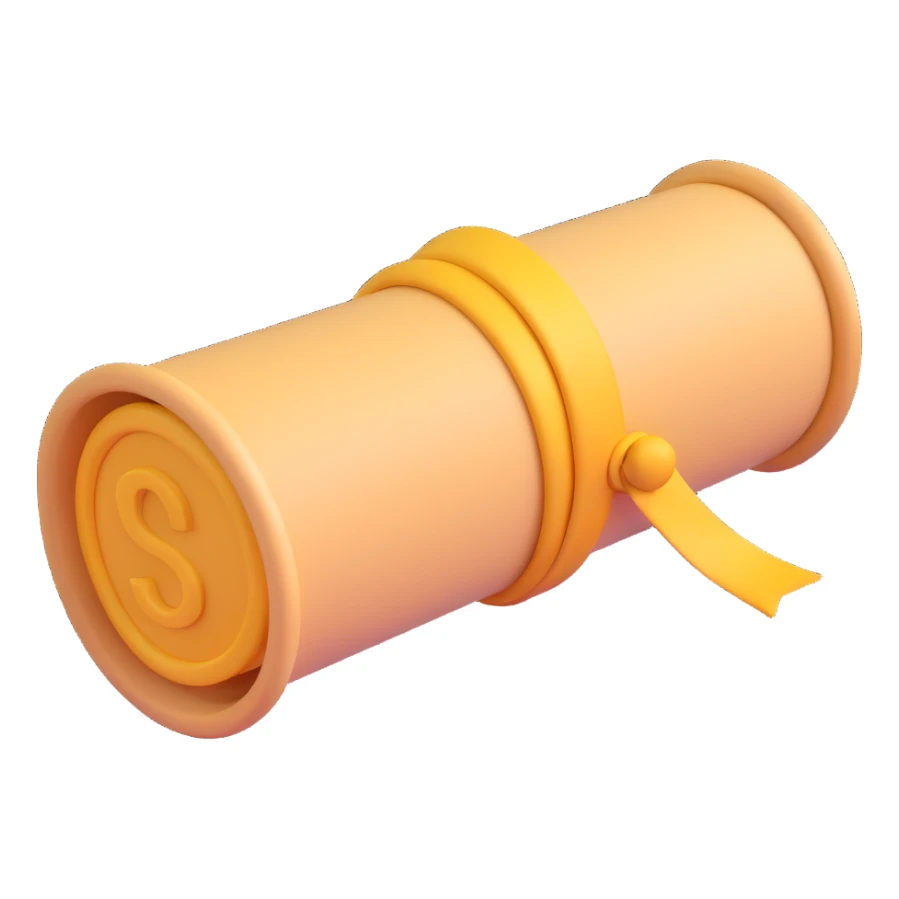 rolled diploma emoji, 3D Microsoft Fluent style sticker