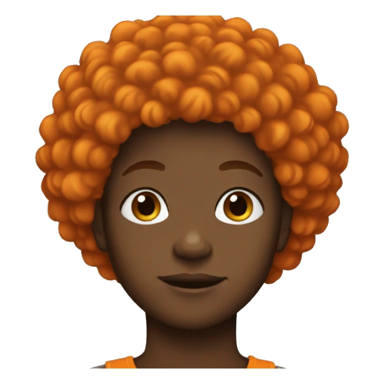 Black teenager with orange afro sticker