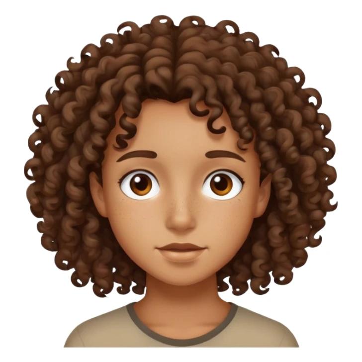 tan teenager with curly dark brown hair sticker