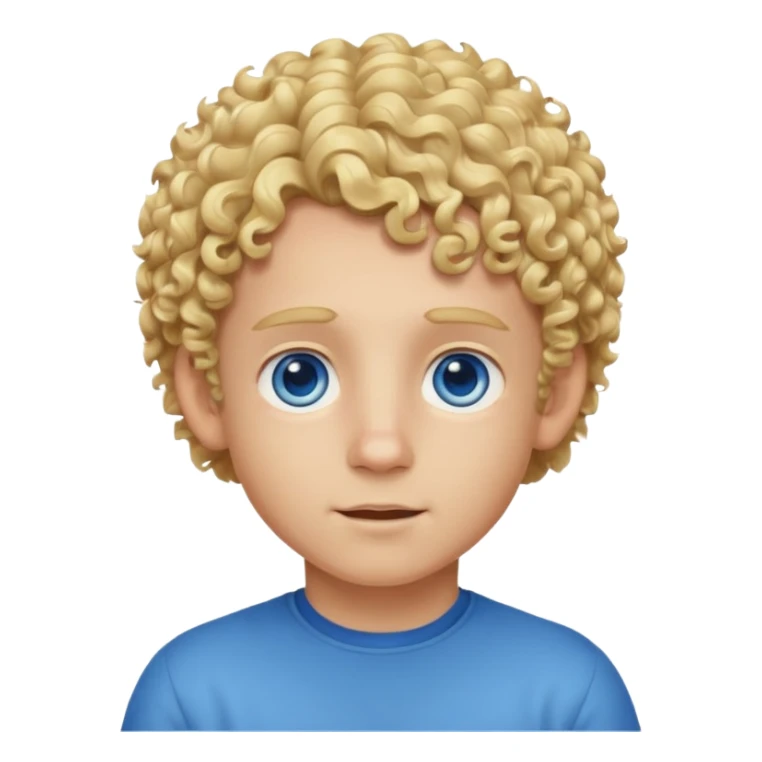 blonde boy with curly hair past his hears sticker