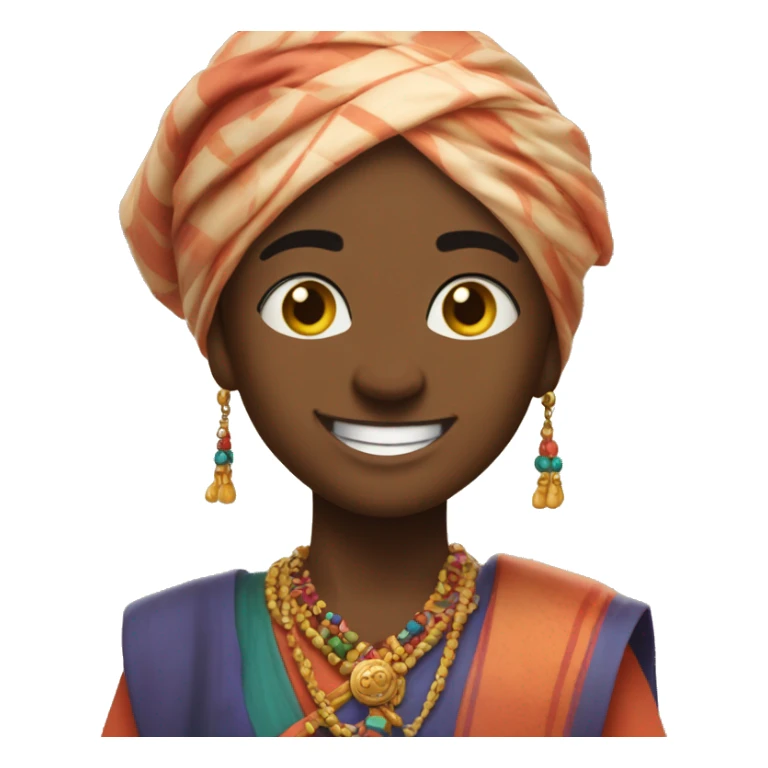 Majama Che!" (All good!)

Visual: A cheerful character with a broad smile and good looks and dancing doing Garba  sticker