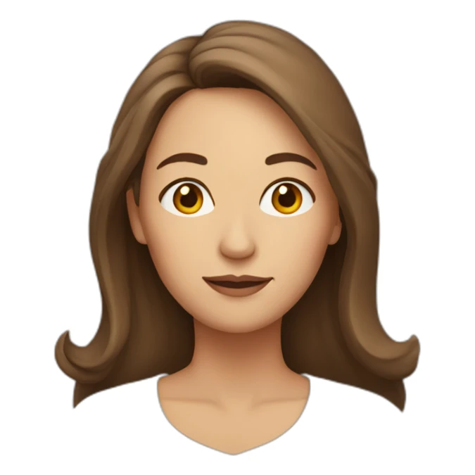 middle age woman with long brown hair sticker