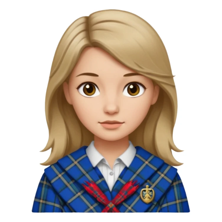 female with scottish attaire and dark blonde hair sticker