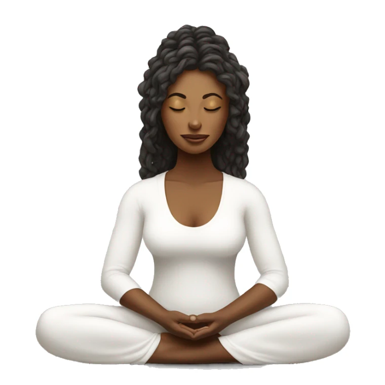White fit women in a meditation energy sticker