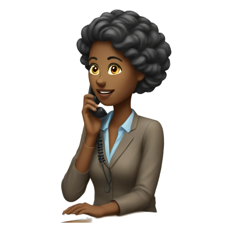 An african american female on the front desk on the phone sticker