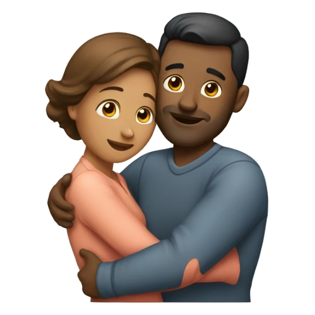 A man huggings with his wife sticker