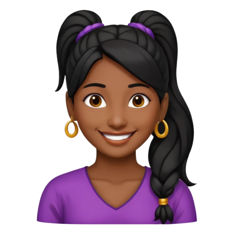 Indian lady with ponytail black hair sticker