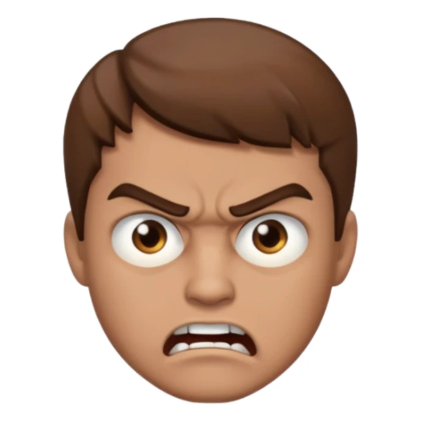 A man with brown hair that looks mad sticker